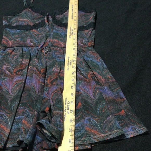 Urban Outfitters Marbled Print Lace Trim Cami Romper Shorts Women's M - Picture 3 of 7